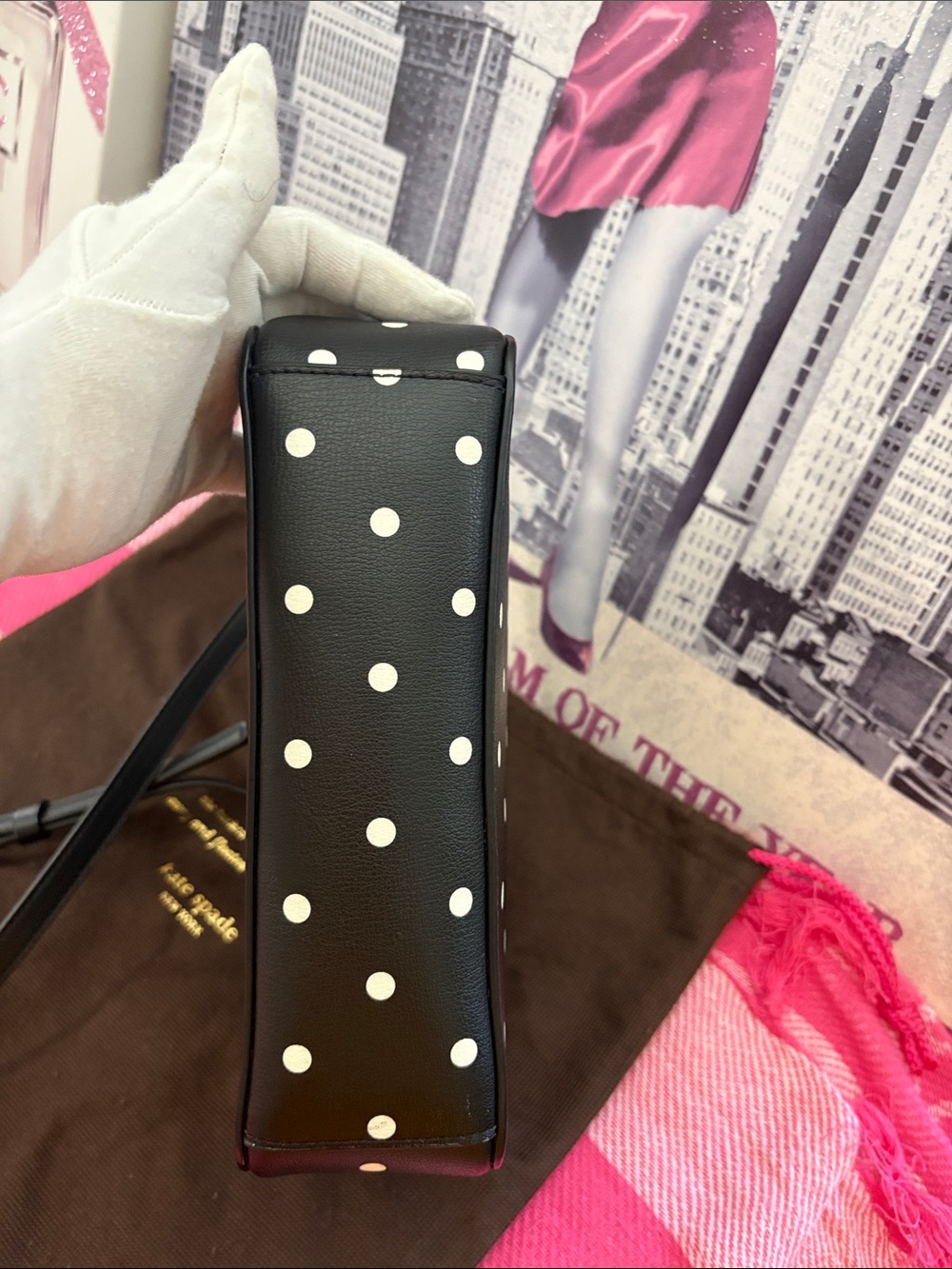 kate spade Black with White Polka Dot Crossbody Bag - Picture 3 of 15